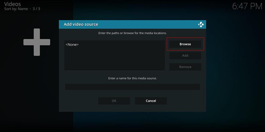 For Easy Kodi SMB Setup, start by selecting the Browse option