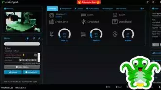 OctoPrint UI representing the step-by-step OctoPrint Setup on Ender 3 guide.