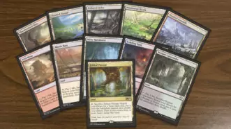 11 different MTG fetch lands to represent the list of all fetch lands