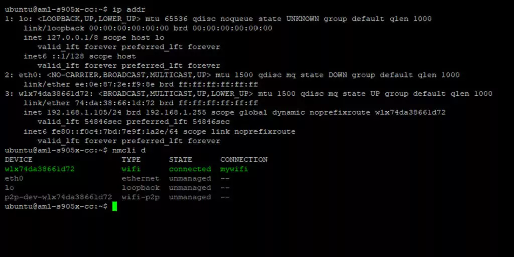 A command line terminal showing some of the Linux set static IP address commands on it.