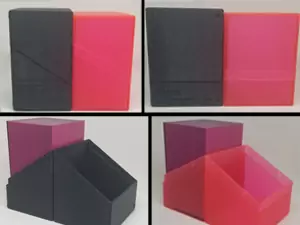 Showing a great 3D printed MTG deck box with a side-by-side comparison to an Ultimate Guard Boulder 80+.