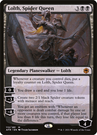 Card image of Lolth, Spider Queen. #2 on the list of best black Planeswalkers.