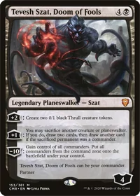 Card image of Tevesh Szat, Doom of Fools. #3 on the list of best black Planeswalkers.
