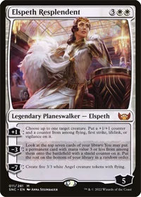Card image of Elspeth Resplendent. #2 on the list of best white Planeswalkers for +1/+1 decks.
