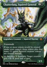 One of many MTG token doublers, Chatterfang, Squirrel General card pictured