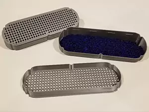 The last of the Bambu Lab X1 Carbon upgrades for the AMS are a couple of silica trays. Shown in the photo are two silica trays with the silica gel beads inside of them.