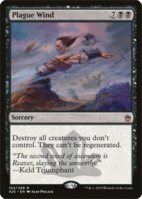 One of the best of all of the MTG black board wipes is the card shown here, Plague Wind.