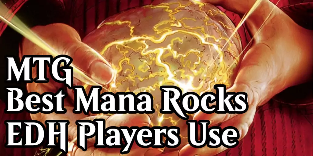 Image shows the artwork for the MTG card Fellwar Stone with the text 'MTG Best Mana Rocks EDH Player User' on top of it.