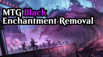 An image of the artwork Invoke Despair with the text 'MTG Black Enchantment Removal' over it.