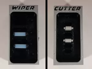 The Bambu Lab storage box system known as the BaBo system needs inserts for the moduls. The inserts shown here are for spare wiper and cutter parts.