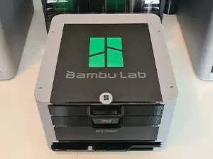 Shown in the photo is the excellent Bambu Lab storage box system known as BaBo. This version shown is the original BaBo with single, full-width drawers and doors.