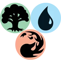 MTG Forest, Island & Mountain symbols with the text 'Temur' below it.